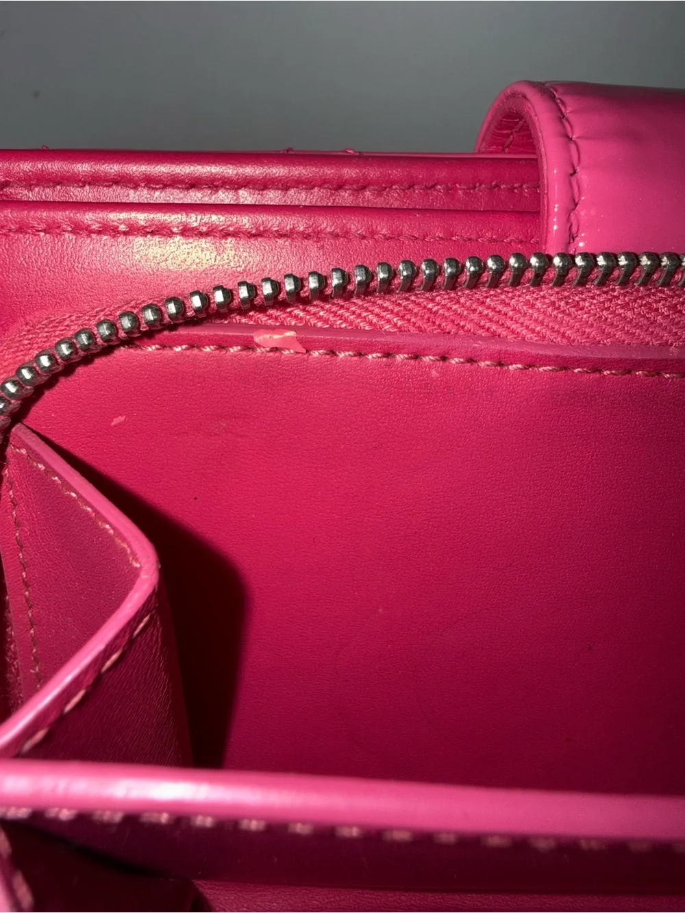 CHANEL Pink Quilted Patent Leather Wallet